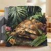 Cute Turtle Pattern Cozy Throw Blanket - Soft Light Accent for Air Conditioning Dorm Office Nap Couch Travel Camping Gift