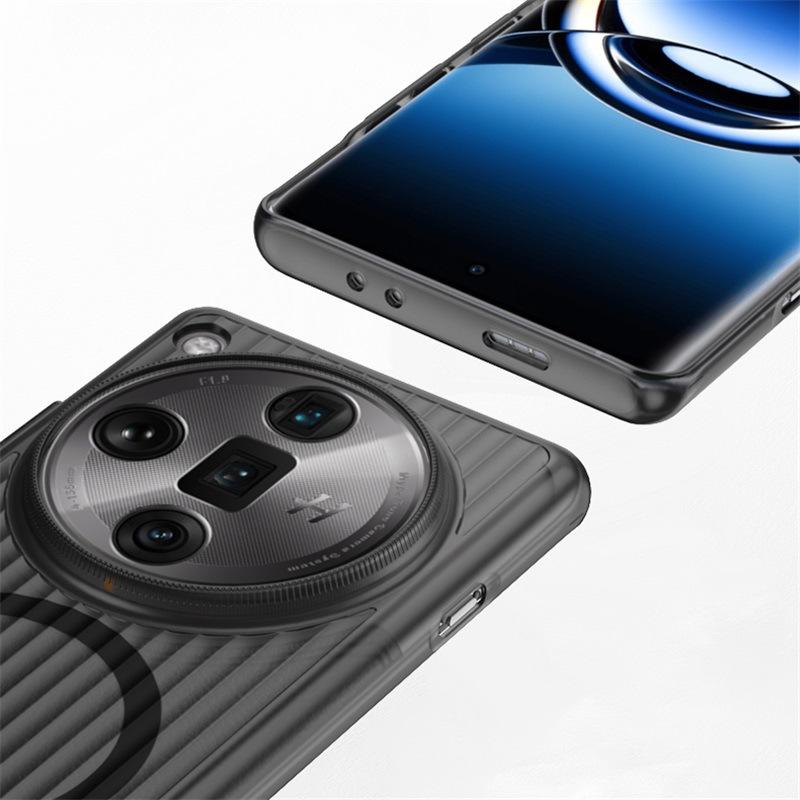 Corrugated Patterned OPPO FindX7Ultra Ultra-thin Phone Case Magnetic Matte Findx6 Drop Protection Case