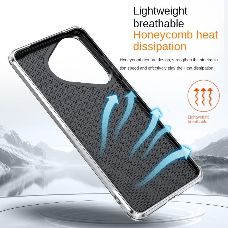 For Huawei  Pura 70 Pura 70 Pro Metal Lens Holder, Plain Leather Back Panel Phone Case