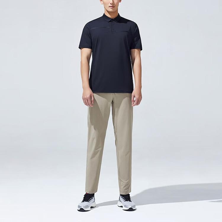 ANTA Variety Training Collection Polo Shirts Men's Black Polo Collar Moderate Straight Fit 152327156-2