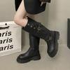 Western Cowboy Wasteland Wind Long High Boots Children 2025 Autumn and Winter New Thick-soled Piling Boots Two Wear Knight Boots
