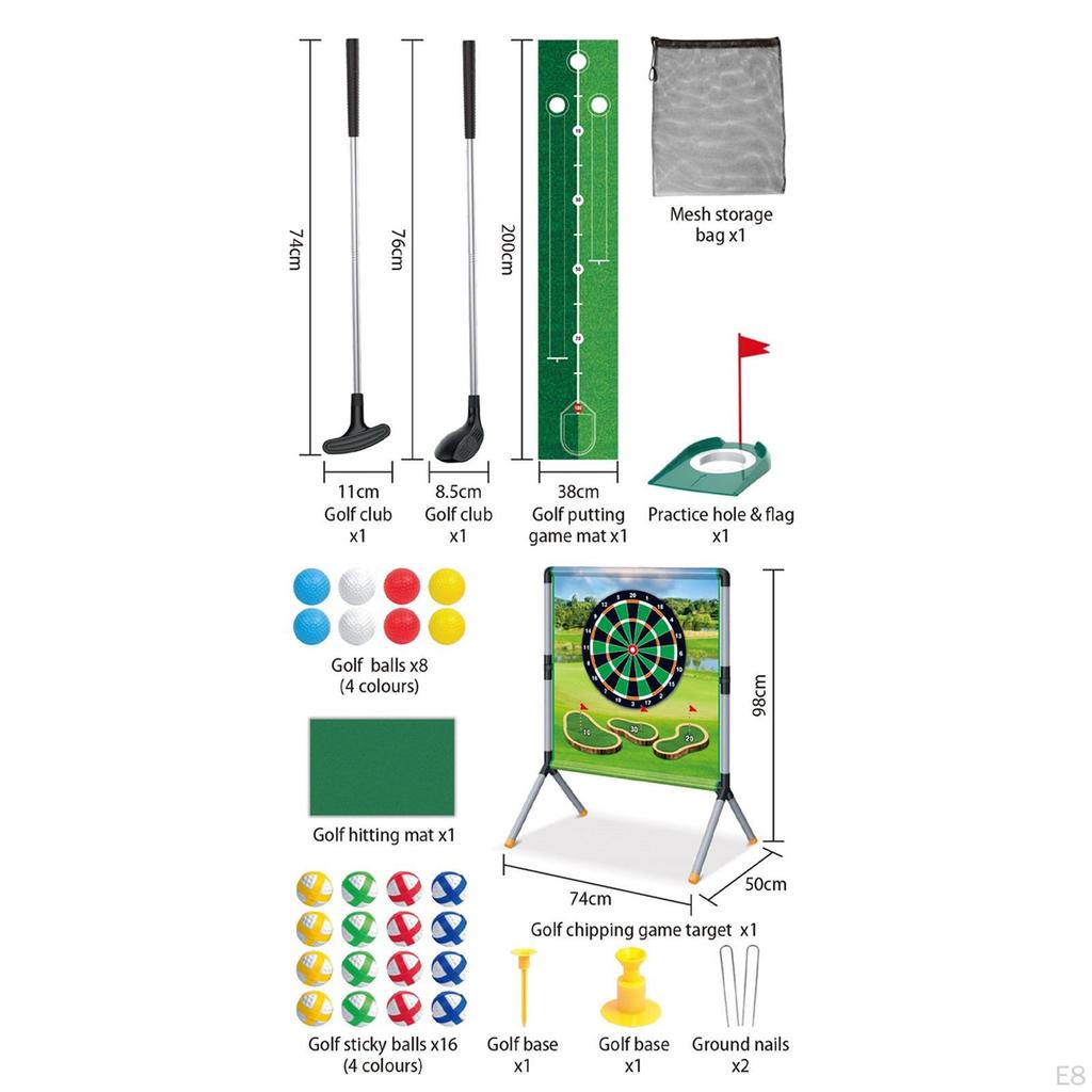 Children Golf Game Mat Set and Balls for Adults Family Backyard Toys Style A