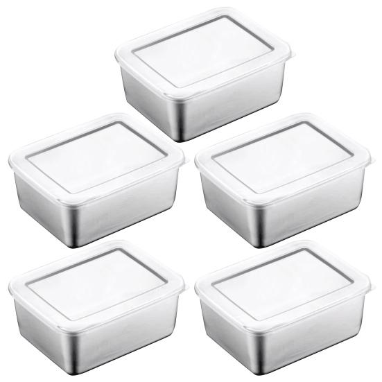 Stainless Steel Food Storage Containers Airtight Snack Containers with Lid Stackable Lunch Box for Camping Picnics School