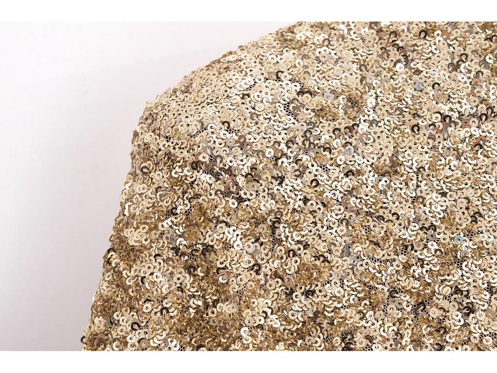 2024 Winter Women's Sequin Embellished Round Neck Long Sleeve Dress - European & American Style