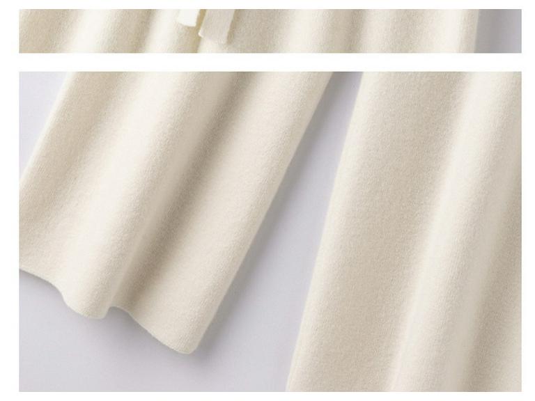 Australian Wool Wide Leg Pants - Women's Autumn/Winter Straight Leg Cashmere Knit Floor-Length Trousers