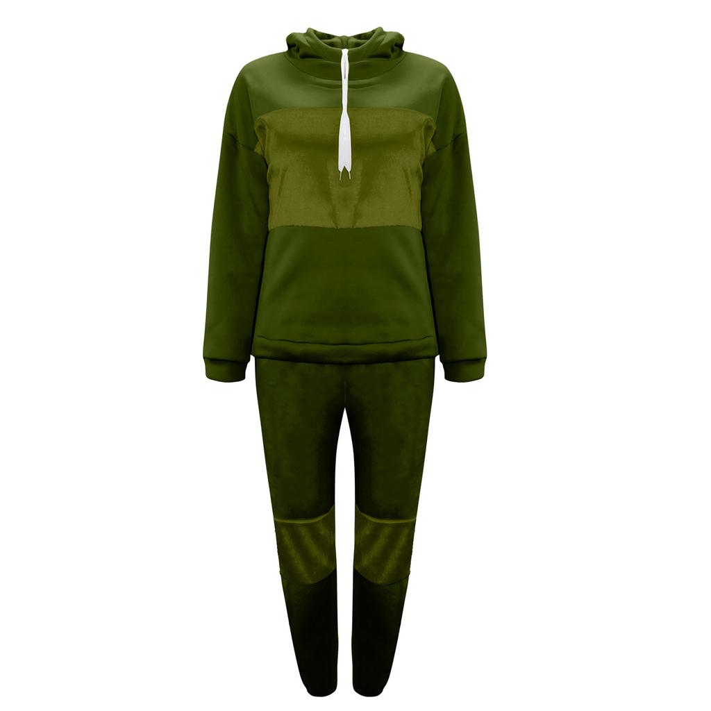 Women's /Winter Colour Sweatshirt Hooded Fashion Long Sleeve Two Piece Set