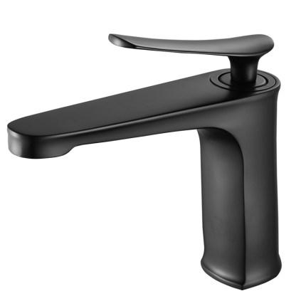 Basin Faucet Black Gold Solid Brass Sink Mixer Tap Hot and Cold Single Lever Basin Lavtory Faucet