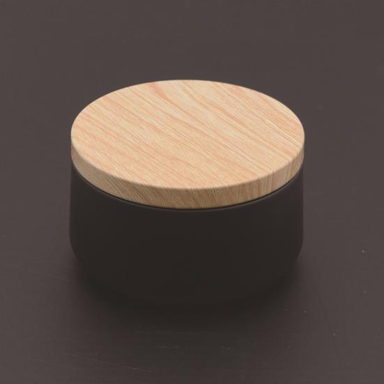 Candle Jar Practical Portable Wood Lid Black Elegant Cosmetic Pot for Coffee