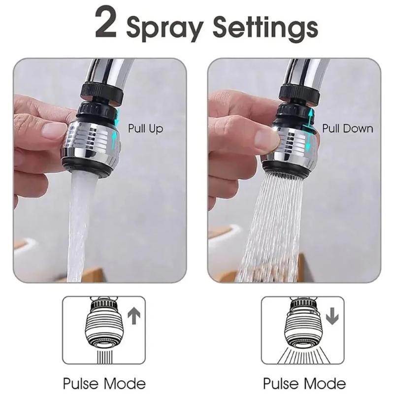 360 ° Adjustment Kitchen Sink Faucet Extender Filter Spray Dual-mode Water-saving Pressurizer Household Bathroom Tool