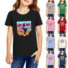 Fashionable Round Neck Short Sleeve Work Clothes Printed Tops For KID Summer Tops