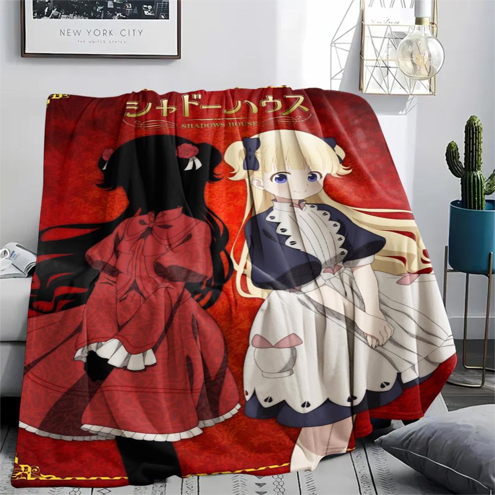 1 Stück Schattenhaus Druck Flanell Decke, Hohe Qualität, Bequem für Alle Jahreszeiten, Heimdekoration, Wärme und Komfort, Perfekt für Weihnachtsgeschenke153