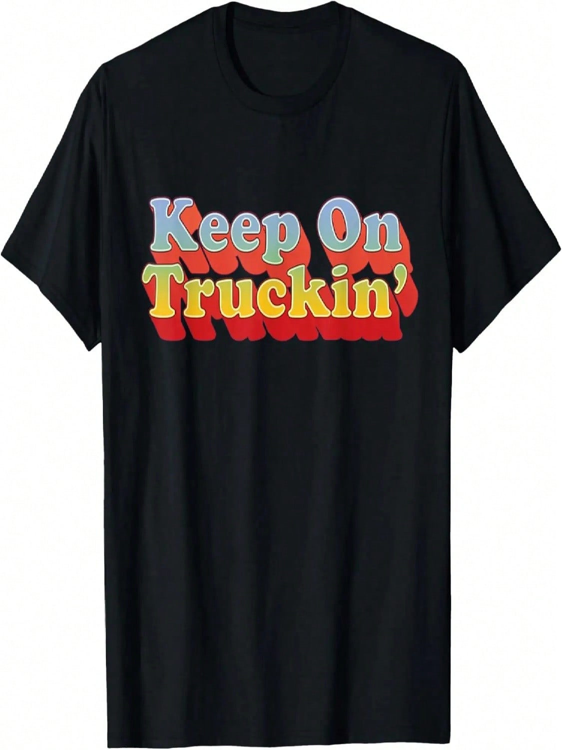 Keep On Trucking Shirt Retro Vintage 70s Style T-Shirt S разноцветный