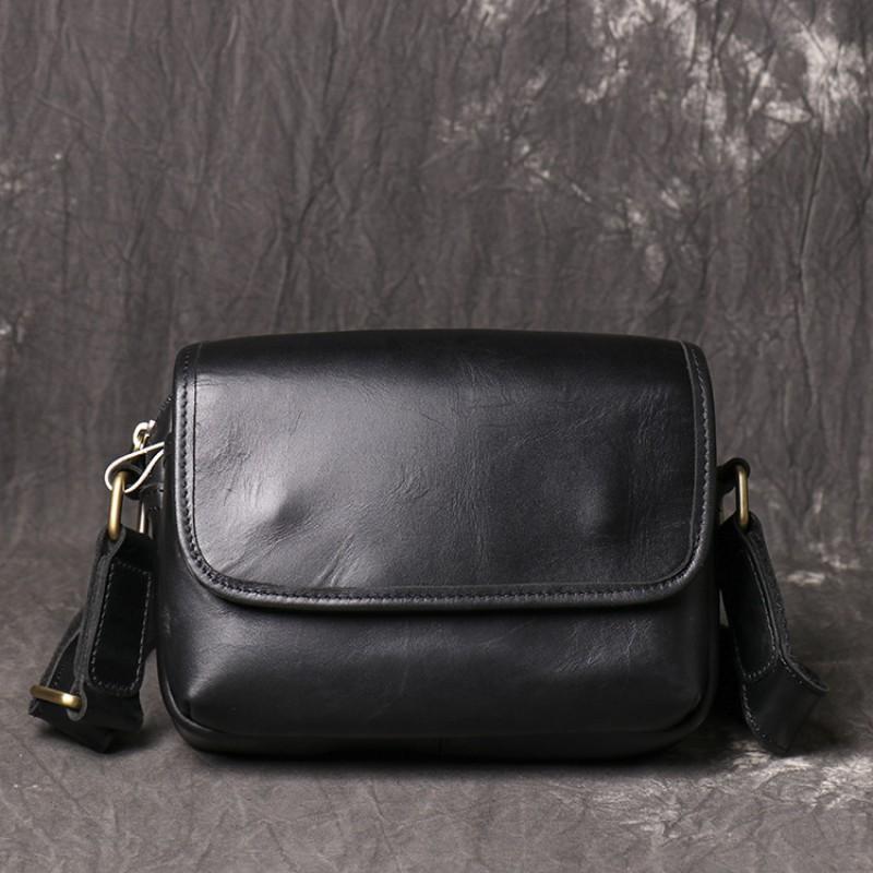 

Vintage Men s Small Square Bag Crazy Horse Leather Women s Shoulder Diagonal Cross Phone Genuine