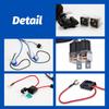 2 Headlight Relay Wiring Harness H4 Headlamp Light Bulb Ceramic Socket Plugs Set for Car Auto Headlight