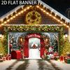 1pc Santa Claus Wreath Banner - Winter Farmhouse Decoration with Snowman  Wreath  and Deer Patterns