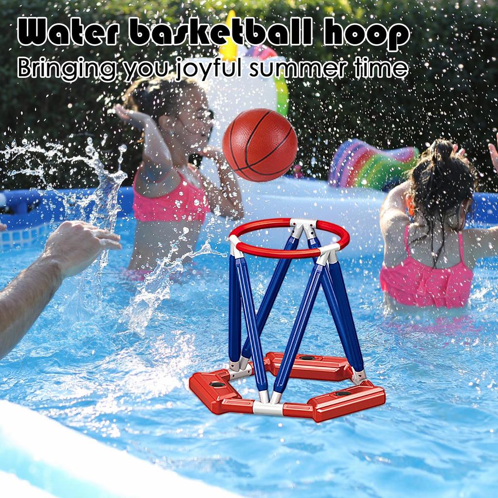 Pool Toys Basketball Hoop Floating: Stable Water & Easy Set Up , Toy Games Fits Family Party Backyard Kids Adults Ages 3-12