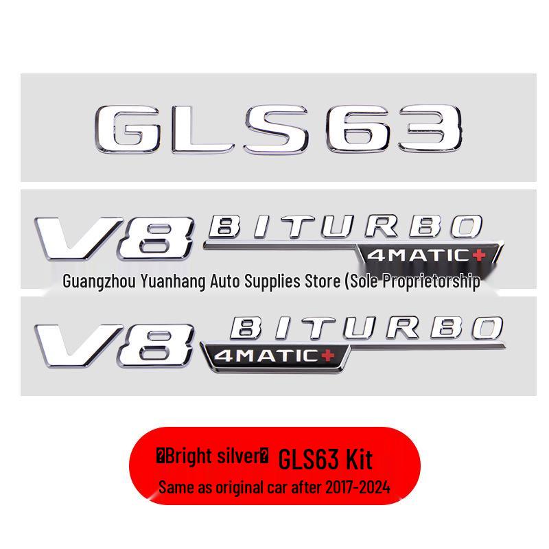 Compatible with Mercedes GLS400d GLS500 GLS63 AMG V8 Biturbo 4MATIC Fender Emblem Sticker