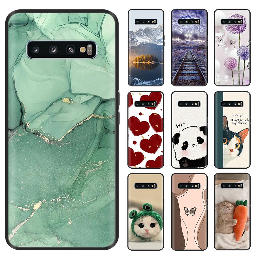 Shockproof Cover For Samsung Galaxy S10 Phone Case Animals Painted Shell For Samsung S10 Plus S10+ S 10 Soft Silicone Back Cover