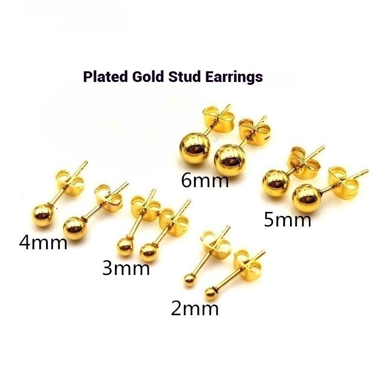 925 Silver Stud Earrings for Women Silver Earrings Multiple Piercings 5 Pairs Earrings Set 2mm 3mm 4mm 5mm 6mm