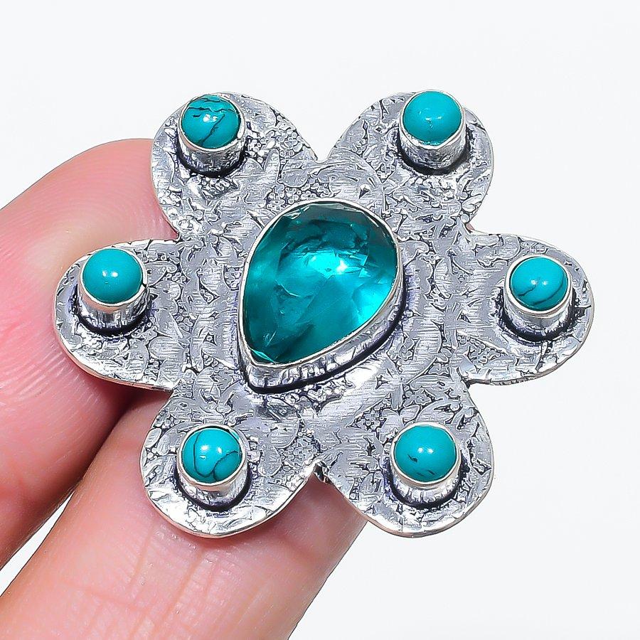 

Натуральный Индиголитовый Турмалин 925 Стерлинговое Серебро Ювелирное Кольцо Размер 5.5 A5M78