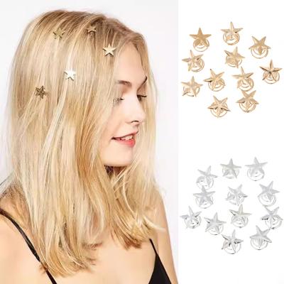 Girl High Ponytail Hair Clip Five-Pointed Star Hairpin Spiral Hairpin Embellished Mini Small Size Hair Clip Hair Accessories