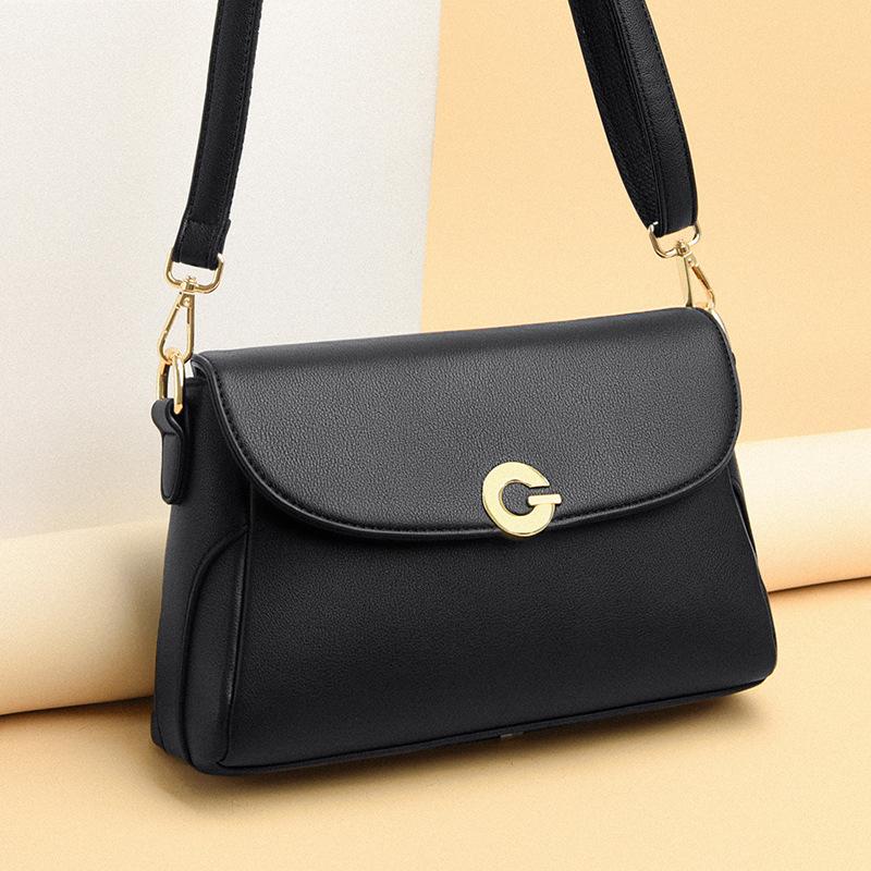 Soft Leather Women's Bags Send Mother Messenger Bags Small 2025 New Versatile Mother-in-law Bags Middle-aged and Elderly Practical Shoulder Bags