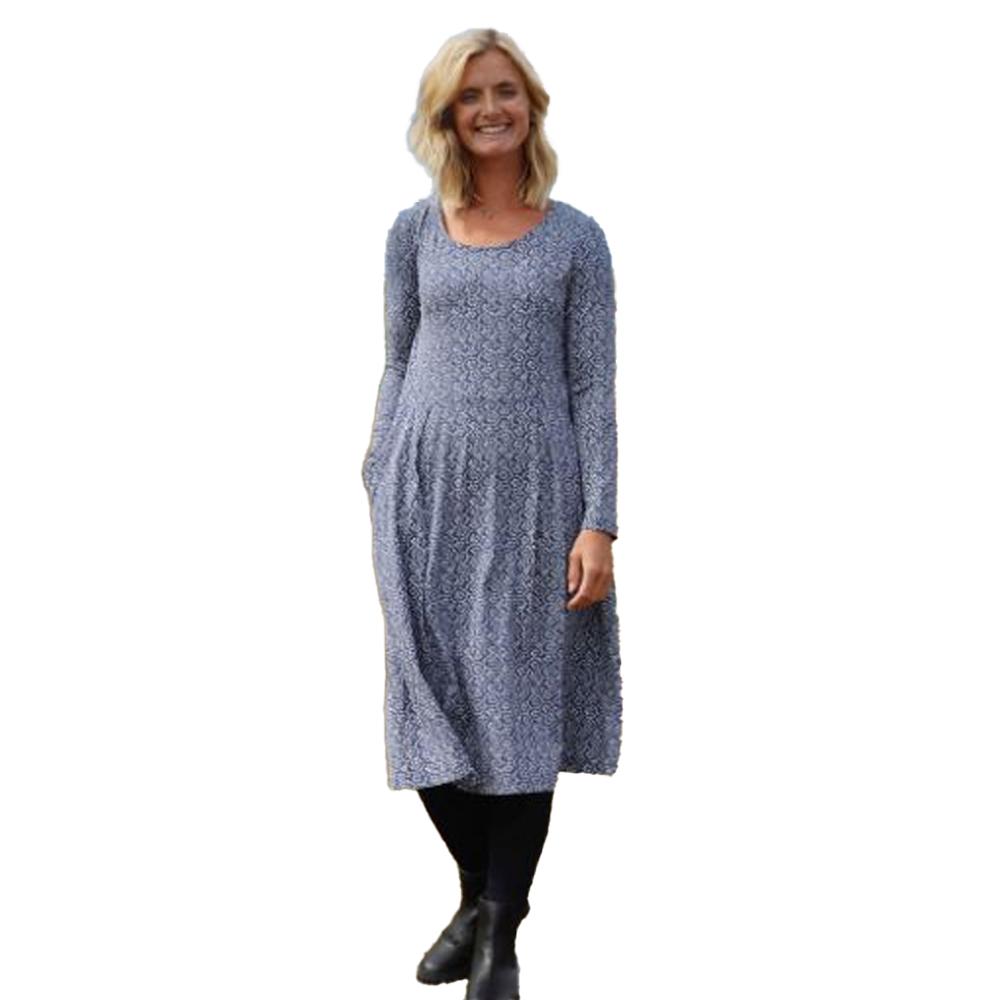 Lazy Jacks Womens/Ladies Mosaic Long-Sleeved Midi Dress
