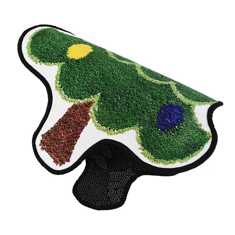 Christmas Tree Shape Floor Mat Anti Slip Entrance Door Bedroom Bath Toilet Mat Carpet 2025 New Year Gift Navidad Home Decoration