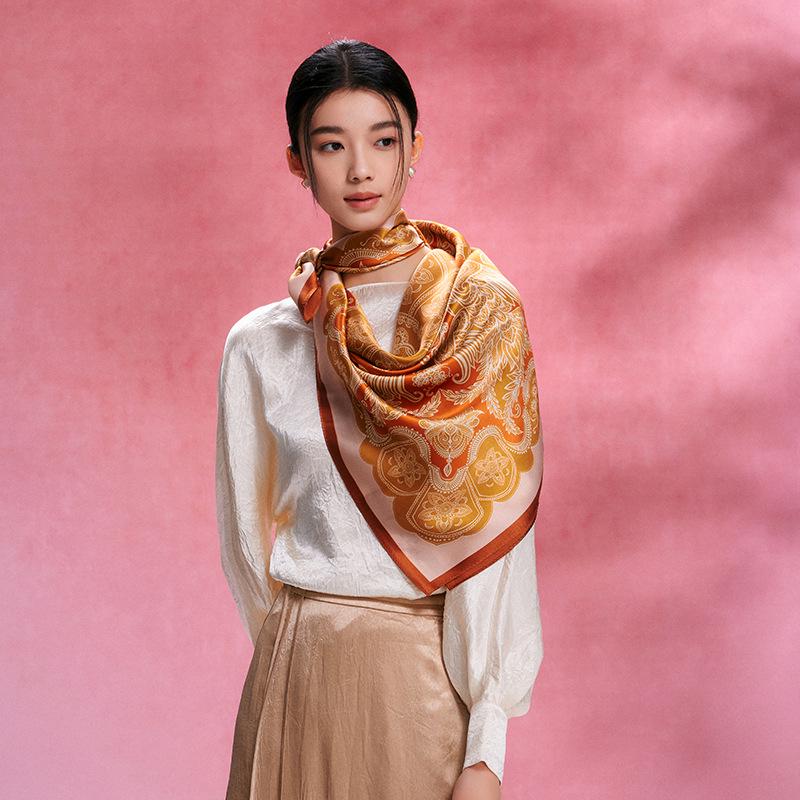Heavyweight 16 Momme Mulberry Silk Scarf - Chinese Style Business Gift In Stock