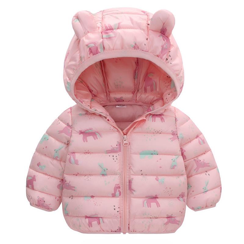 Cartoon Boys And Girls' Cotton Small And Medium-sized Children's Lightweight Hooded Down Cotton Clothes