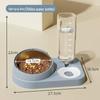 Pet Double Bowl: Automatic Water & Food Bowl for Cats and Dogs, Tilted Design for Easy Feeding.
