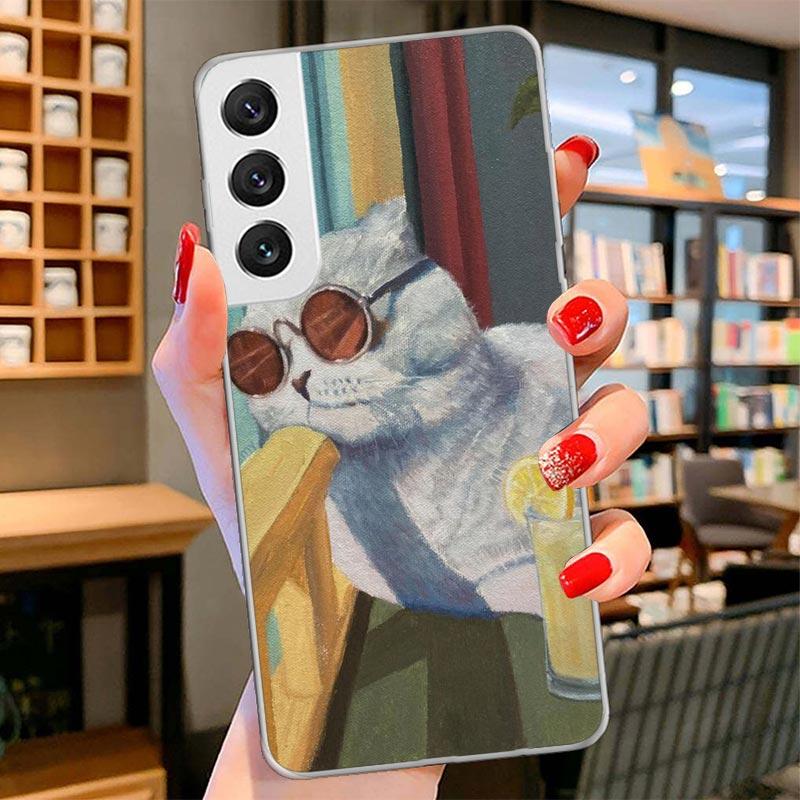 Cute Cartoon Lucky Cats Cover Phone Case For Samsung Galaxy S26 S25 Edge S24 Ultra S23 S22 Plus S21 S20 FE Soft Fundas Shell Gal