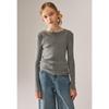 ELLE KIDS Girls' Faux Two-Piece Round Neck Knit Sweater