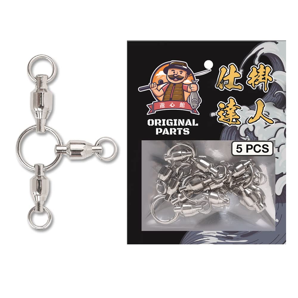 

Yushinkan Fishing Tackle Set of with Ball Stainless Steel Alloy Fishing Swivel of Three-Way Swivel, 5, Bearing, High-Strength, Corrosion-Resistant