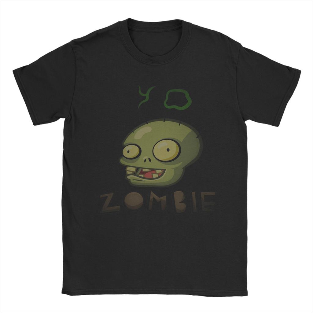 BRAINS  Plants Zombies T Shirts Unisex 100 Cotton Vintage TShirt O Neck  Tees Short Sleeve Clothing Plus Size