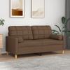 Vidaxl 2-Seater Sofa With Cushions, Brown, 140 Cm, Fabric
