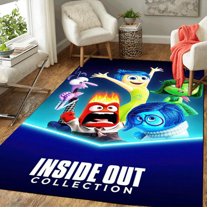 1pc Inside Out Pattern Area Rug Soft Flannel Floor Mat for Living Room,Office,Bedroom and Carpet