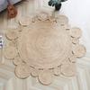 Handmade Woven Carpets for Living Room Bedroom Decor Natural Plant Fiber Rugs Round Pastoral Carpet Room Floor Mats Home Decor