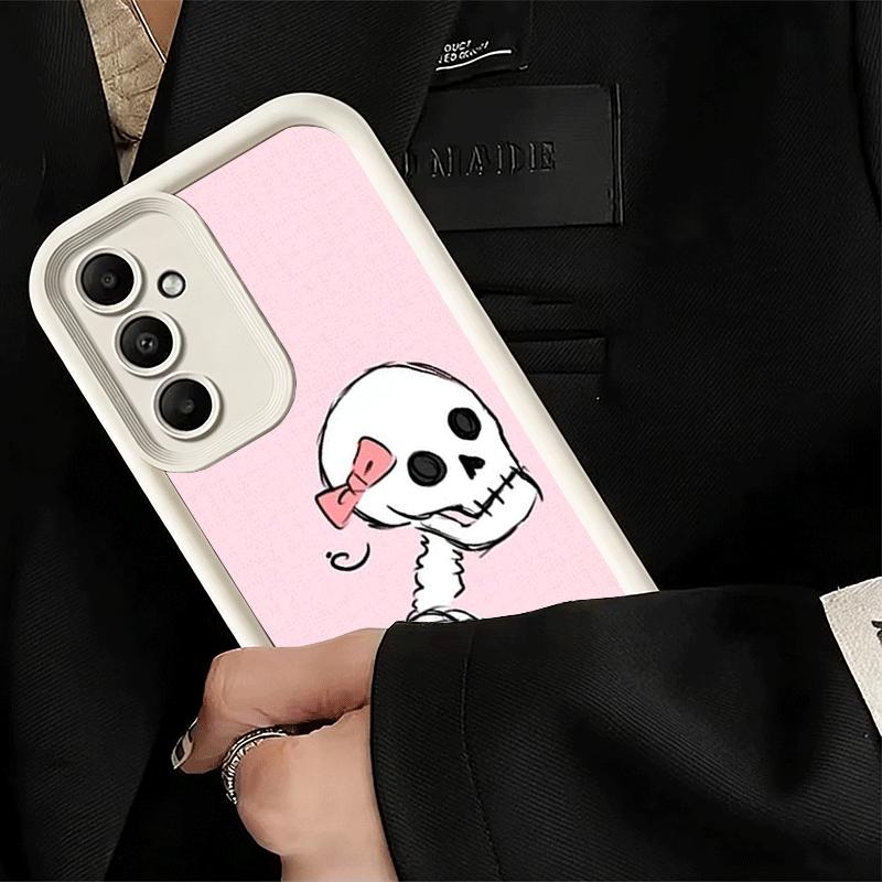 Handyhülle für Samsung Galaxy S26 S25 Ultra S24 FE Rosa Stil Totenkopf Hexe Schale S23 Plus S22 + S21 S20 5G Weiches Silikon Funda