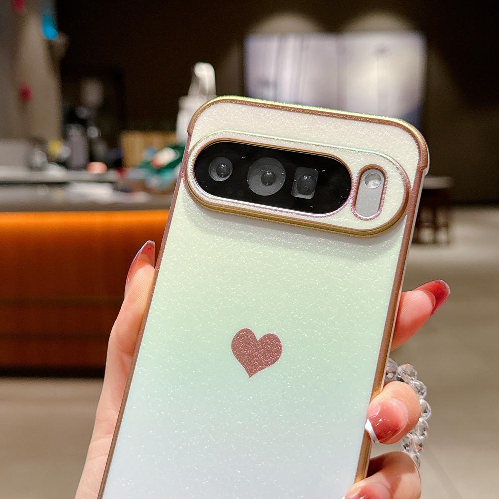 KEYSION Gradient Colorful Phone Case for Google Pixel 10 Pro XL 9 Pro 9A 8A Soft TPU Shockproof Back Cover With Crystal Bracelet