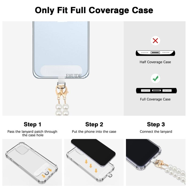 Luxury Pearl Phone Lanyard Long Crossbody Necklace Chain Plastic Hand-beaded Strap Anti-lost Keys Universal Clip Bag Phone Case