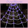 Halloween Glowinthedark Spider Web With Lighted Large Spider For Haunted House Decor