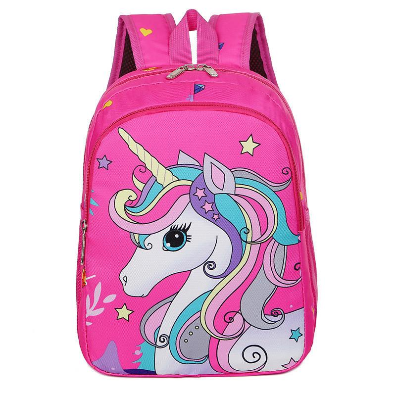Cute Cartoon Unicorn School Bag For Children Spacious Lightweight Nylon Material