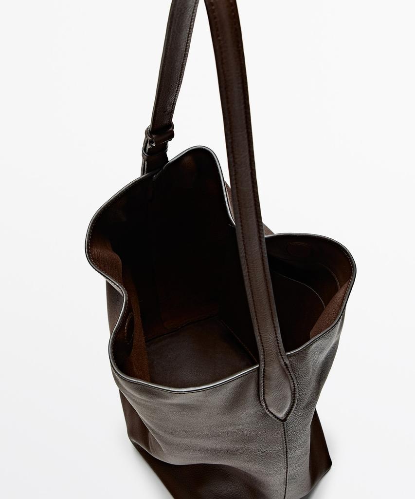 Massimo Dutti Napa Leather Bucket Bag