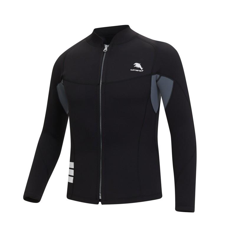 2MM Diving Suit Men s Split Top Long-sleeved Warm Snorkeling Surfing R019 Sun Protection M чёрный