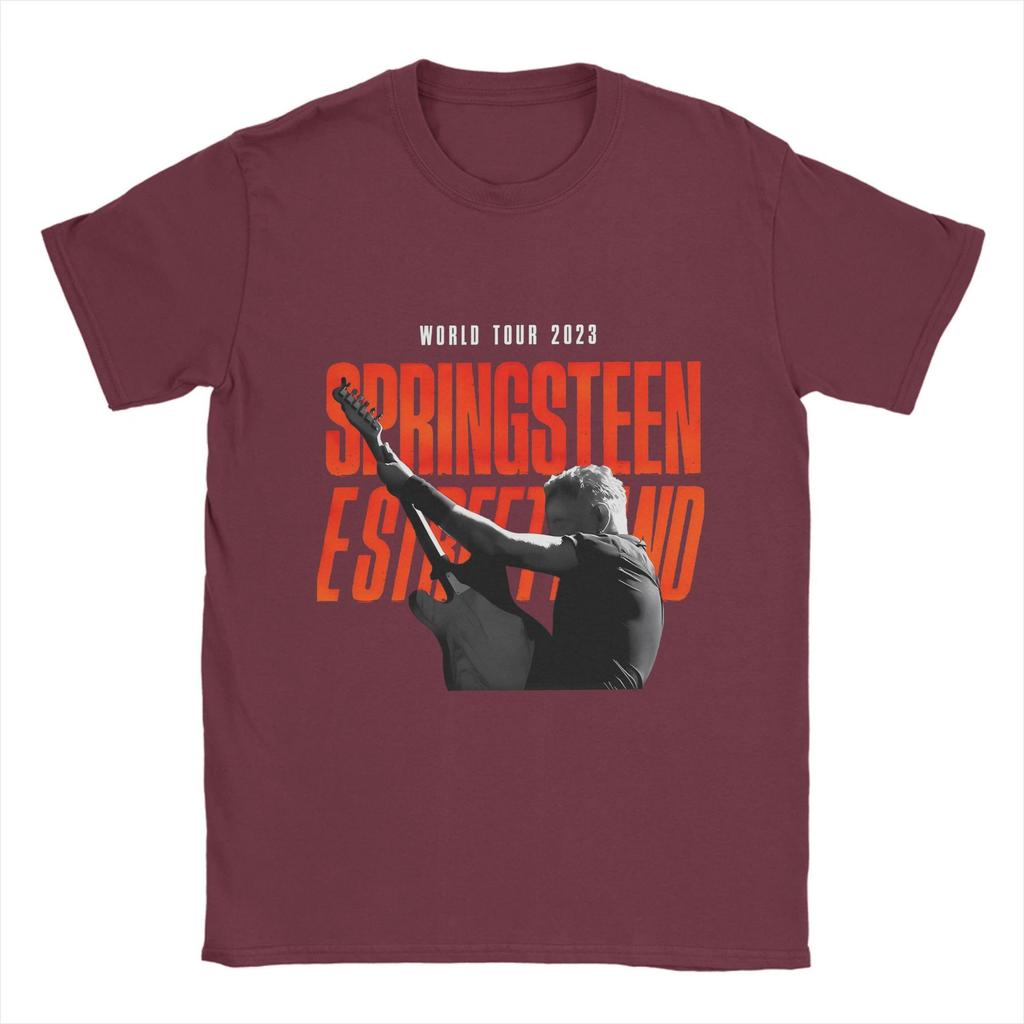 Casual Vintage Heavy Metal   T-Shirts for Men Crew Neck Pure Cotton T Shirts Bruce Springsteens Short Sleeve Tees Unique Clothes