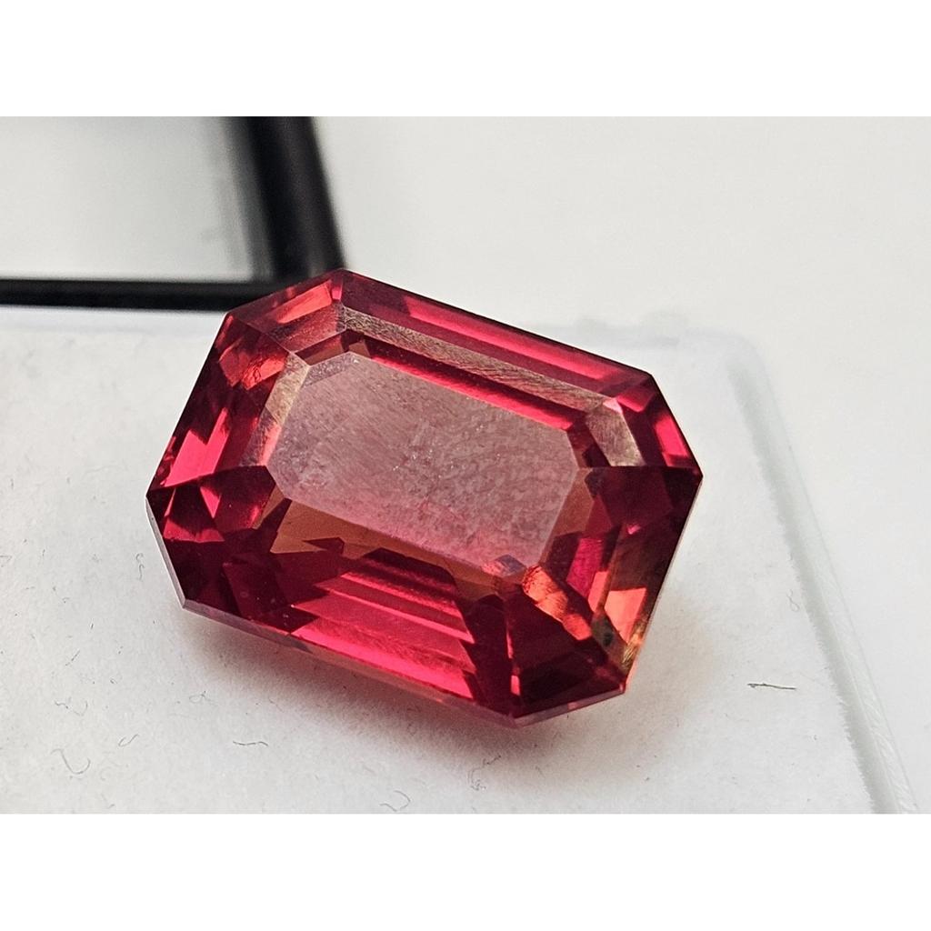 14-15 Ct Natural Padparadscha Sapphire Emerald Cut Fabulous Certified Gemstone
