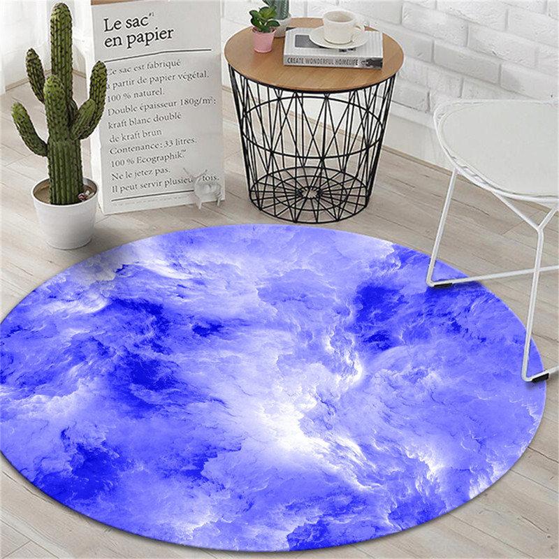Children's Room Coffee Table Carpet Living Room Chair Cushion Non-slip Abstract Colorful Cloud Cushion Round Carpet