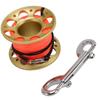 15m Cable Scuba Diving Reel Aviation Aluminum Diving Line Reel with Double Ended Hook for Outdoor Boating Marine