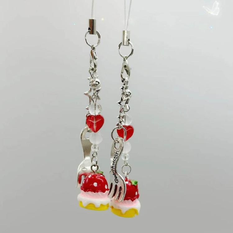 Sweet Small Dessert Fork Hangings Pendant Phone Strap Sweet Bag Decoration